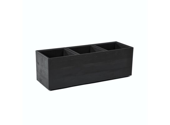 Kwietnik Karo 90 x 30 x 30 cm deska recycled czarny