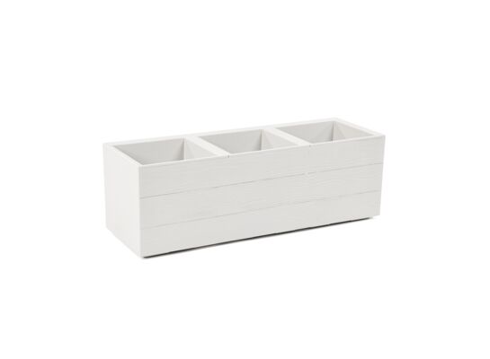 Kwietnik Karo 90 x 30 x 30 cm deska recycled kremowy