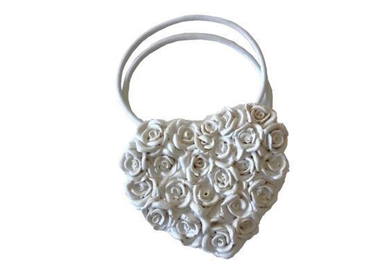 Magnes dekoracyjny różyczki 8 x 8 cm biały