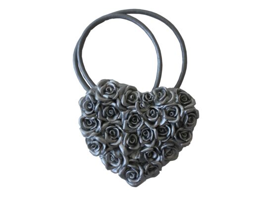 Magnes dekoracyjny różyczki 8 x 8 cm srebrny