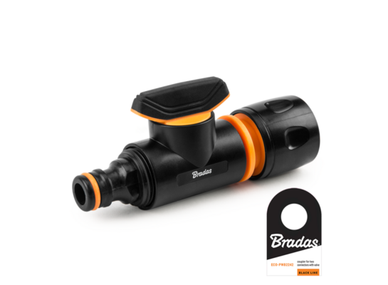Zawór z przyłączem i szybkozłączem BLACK LINE Bradas