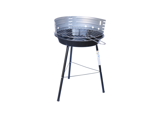 Grill węglowy 34 cm czarno-srebrny