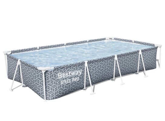 Basen stelażowy 366 x 201 x 66 cm szary Bestway