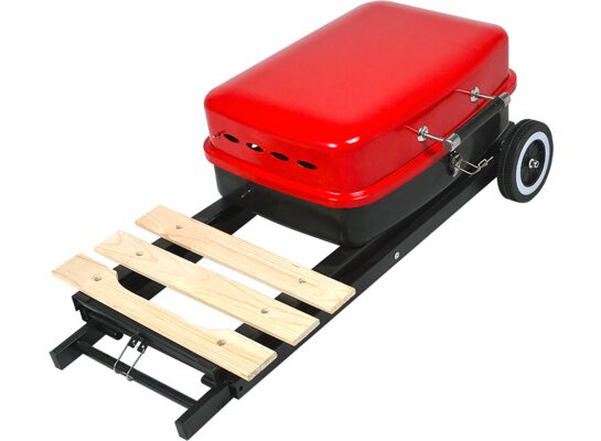 Grill węglowy składany czerwono-czarny