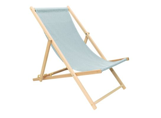 Leżak plażowy składany drewniany szary
