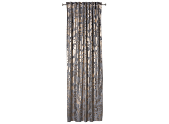 Zasłona na taśmie VELORA 140 x 260 cm szaro -złoty