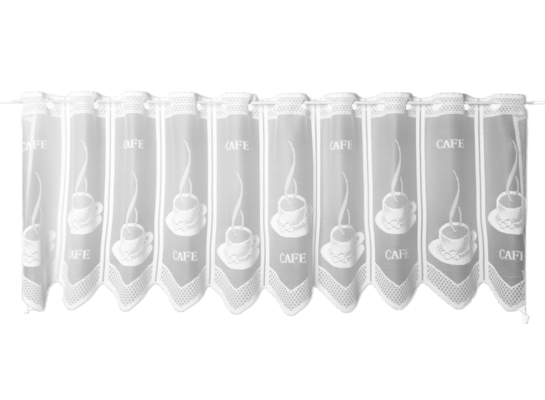 Firanka zazdrostka z otworami Cafe 45 x 150 cm biały