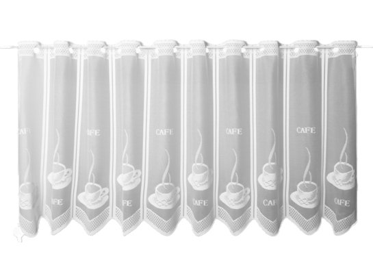 Firanka zazdrostka z otworami Cafe 60 x 150 cm biały