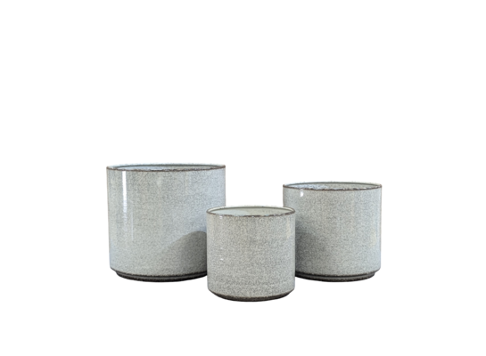 Donica metalowa FEETED CYLINDRICAL śr. 20 cm wys. 19 cm szara