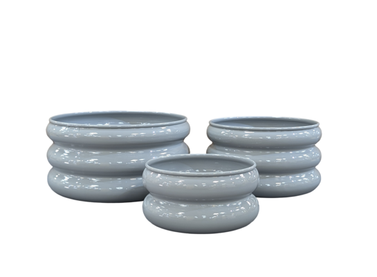 Zestaw 3 donic metalowych BANGLE CYLINDERO szary