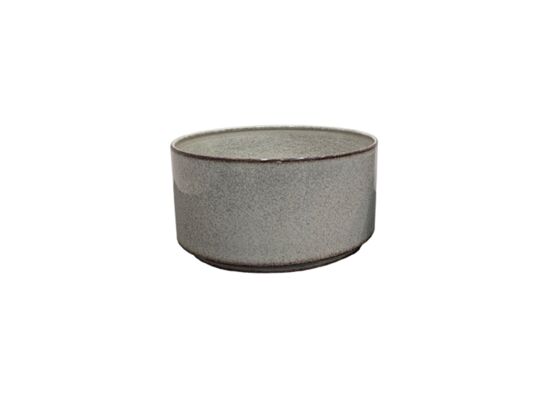 Donica metalowa FEETED CYLINDRICAL BOWL śr. 20 cm wys. 12 cm szara