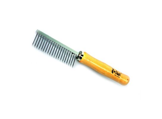 Grzebień metalowy z drewnianą rączką 20 igieł