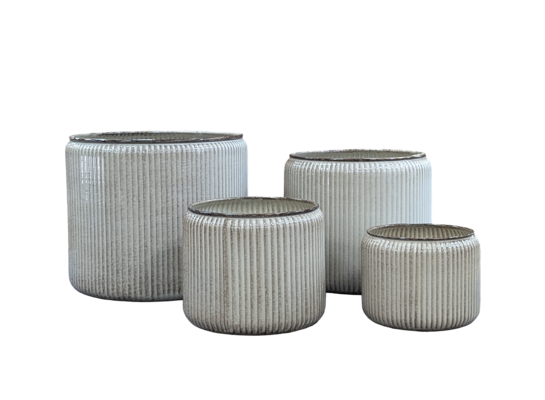 Zestaw 4 donic metalowych CYLINDERO STRIPE beżowy