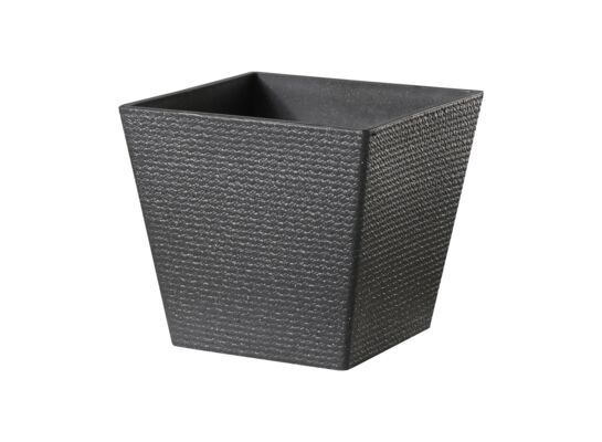 Donica plastikowa 1001 wym. 26 x 26 cm czarna
