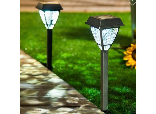 Lampka solarna 9 x 40 cm czarny/zimny biały