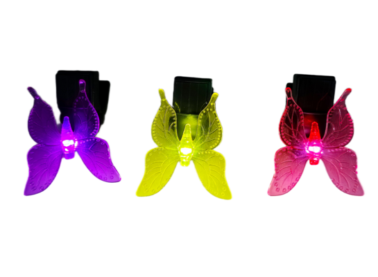 Lampka solarna klips Motylek różne kolory 1 szt.