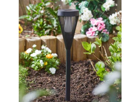 Lampka solarna 10 x 10 x 46,5 cm ciepły biały imitacja płomienia