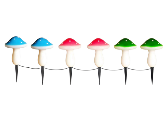 Lampka solarna Grzybki 2 m ciepły biały