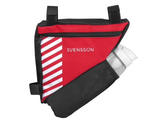 Torba rowerowa pod ramę z kieszenią na bidon, czerwona