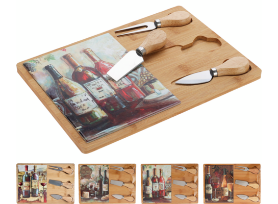 Deska do serów bambusowa w dolomicie mix kolorów