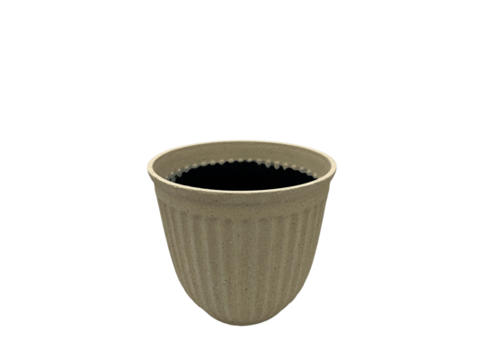 Donica Athens Pot Ryflowana śr. 30 cm beżowa