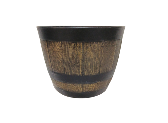Donica plastikowa YVETTE WHISKY BARREL śr. 28 cm brązowa