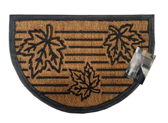 Wycieraczka gumowo-kokosowa Fred liście 60 x 40 cm brązowy