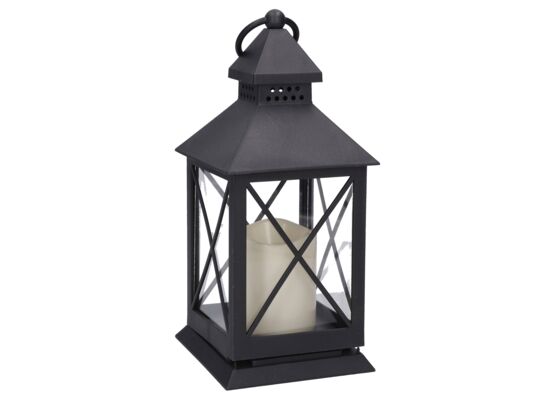 Lampion LED 11 x 12 x 23 cm czarny WZ2