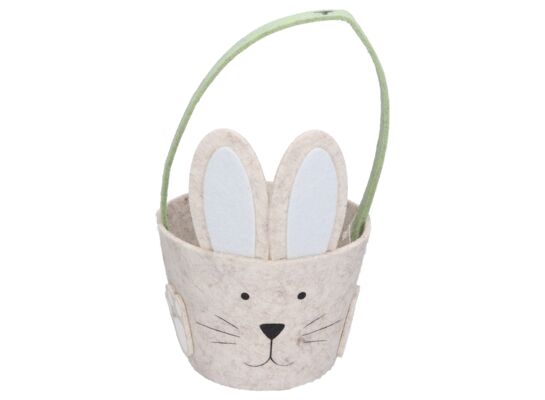 Koszyk filcowy zając 13 x 25 cm kremowy