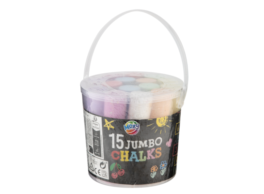 Kolorowe kredy JUMBO w wiaderku 15 szt