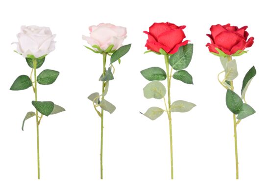 Róża pojedyncza welur 48 cm mix kolorów