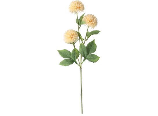 Gałązka 3 chryzantem 67 cm kremowy