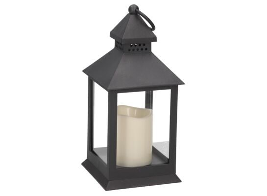 Lampion LED 11 x 12 x 23 cm czarny WZ3