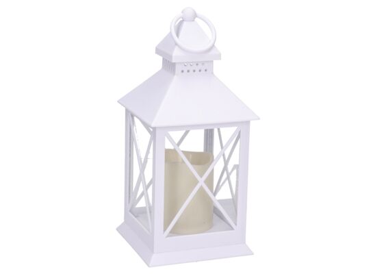 Lampion LED 11 x 12 x 23 cm biały WZ2