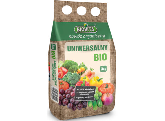 Nawóz organiczny uniwersalny BIO granulat 3 kg BIOVITA