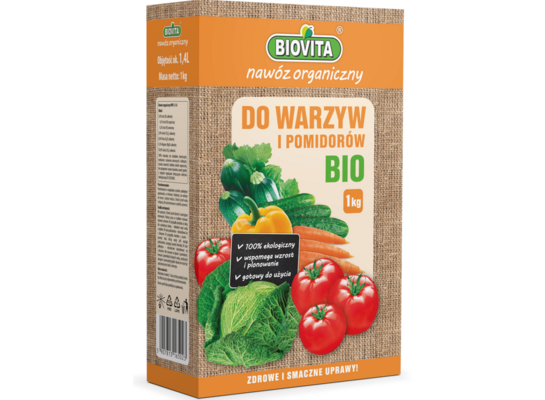 Nawóz organiczny do warzyw i pomidorów BIO granulat 1 kg BIOVITA