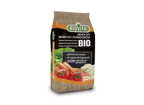 Ziemia do warzyw i pomidorów BIO 20 l BIOVITA