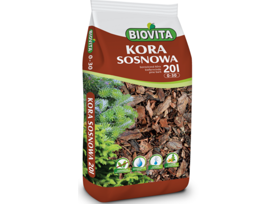Kora sosnowa mielona 0 - 30 mm 20 l BIOVITA
