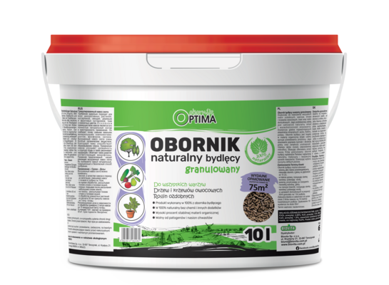 Obornik naturalny bydlęcy granulowany wiaderko 10 l OPTIMA