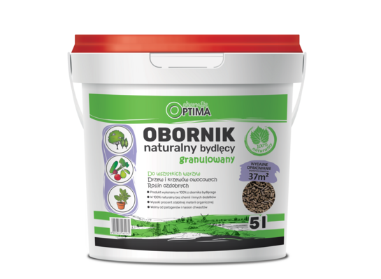 Obornik naturalny bydlęcy granulowany wiaderko 5 l OPTIMA