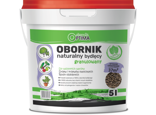Obornik naturalny bydlęcy granulowany wiaderko 5 l OPTIMA