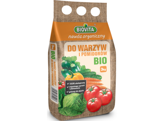 Nawóz organiczny do warzyw i pomidorów BIO granulat 3 kg BIOVITA