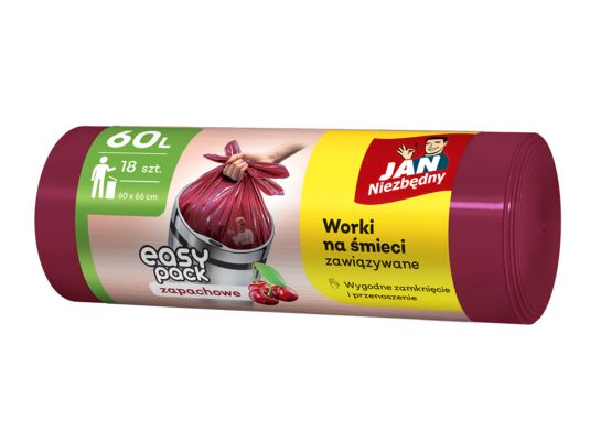 Worki na śmieci HD CHERRY 60 l 18 sztuk Jan Niezbędny