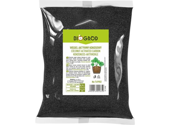 Węgiel aktywy kokosowy do roślin 0,9 l Biogród