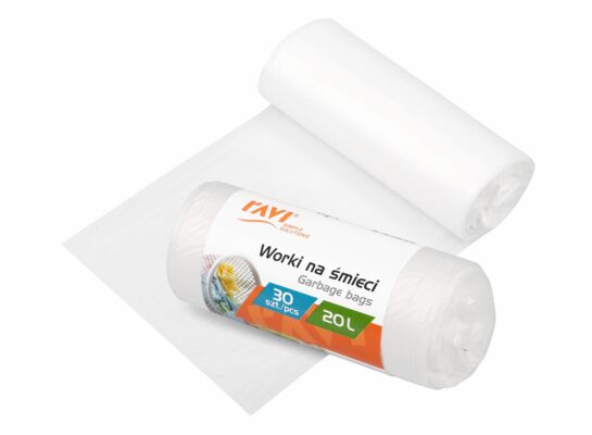 Worki na śmieci 20 l 39 x 47 cm 30 szt. HDPE białe Ravi