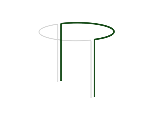 Podpora pierścieniowa do roślin 1/2 koła 40 x 115 cm