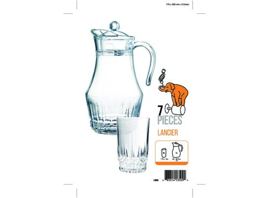 Komplet do napojów Lancier 7 elementów transparentny