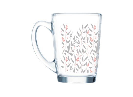 Kubek hartowany New Morning 320 ml z wzorem transparentny