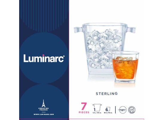 Szklanki do whisky Sterling z wiadrem 300 ml transparentny