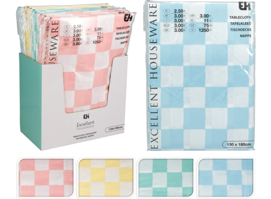 Obrus ceratowy w kratkę 180 x 130 cm mix kolorów